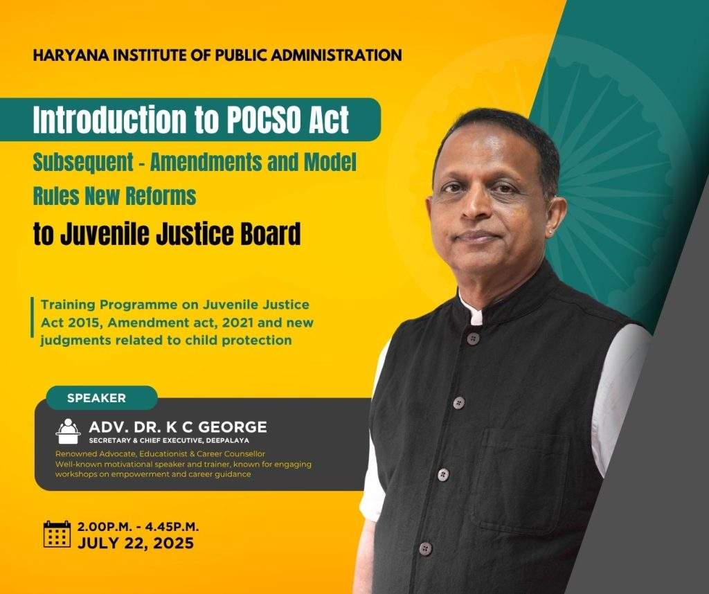 Training Programme on Juvenile Justice by Dr. K.C. George
