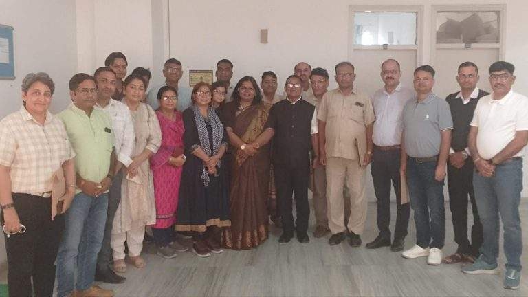 Group photo with Adv. Dr. K. C. George during the training programme on school safety and child protection at Haryana Institute of Public Administration