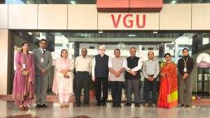 Adv. Dr. K. C. George conducting the “Inspire to Aspire” session at VGU for students and teachers of the Department of Development Studies