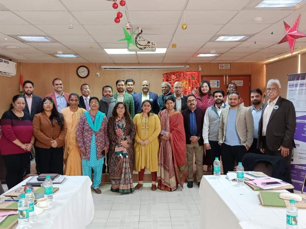 Adv. Dr. K. C. George, CEO of Deepalaya, addressing participants at the consultation on emerging job opportunities and employability gaps in India held in New Delhi