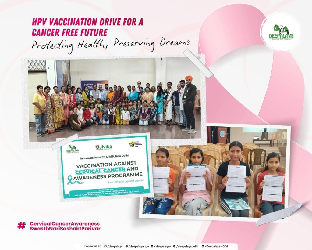 Participants at cervical cancer vaccination and awareness program Deepalaya